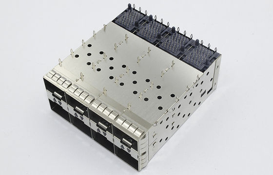 UL Rohs SFP Cage Connector 2x4 Integrated / 0.5 A QSFP Cage TMSFPX24EXXX4