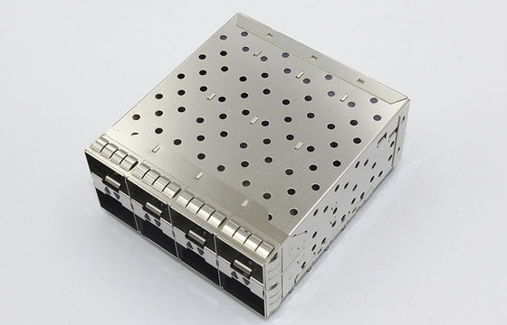 UL Rohs SFP Cage Connector 2x4 Integrated / 0.5 A QSFP Cage TMSFPX24EXXX4