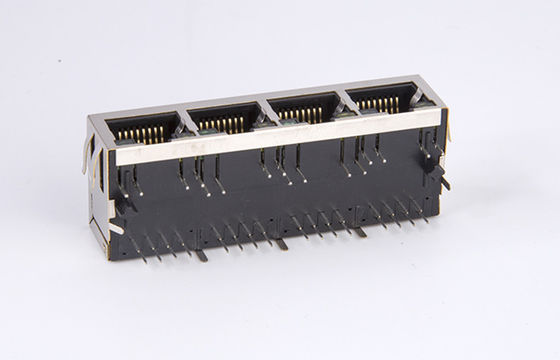 Power Over Ethernet RJ45 Single Port With Leds EMI Shield Panel Ground And PCB Ground