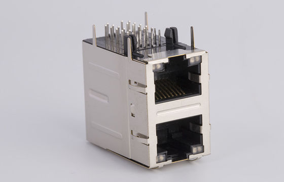 Tab Down Up POE Ethernet Connector / 1000base T Connector 2X1 With Internal Magnetics