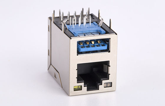 2X1 Tab Up USB RJ45 JACK Single Port With Internal Magnetics Transformer TM611Q31ARX-3.0