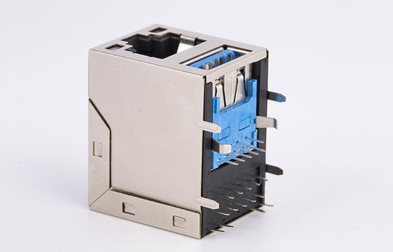 Black Rj45 Single Port /  Rj45 Modular Socket 25.78mm Length Tm611q31arx-3.0