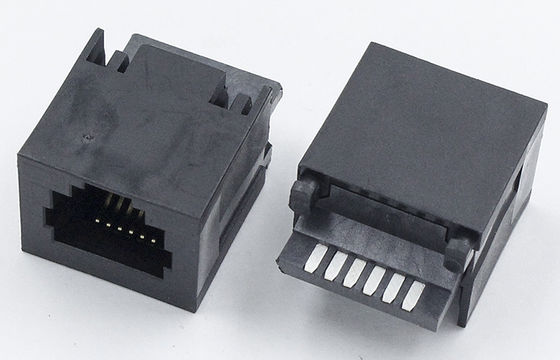 PBT RJ11 Modular Socket 180 Degree Single Port 6 Pins 6 Contacts TM52M511SXX11