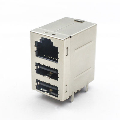 Modular RJ45 USB Connector With Dual USB 2.0 No Transformer TMRJUSB2EXX12