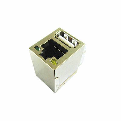 Single Port USB 2.0 RJ45 Modular Jack Shielded With Leds TMRJUSB1EX111
