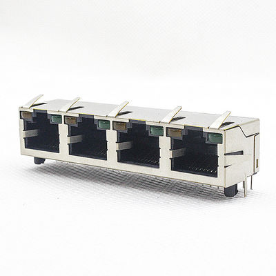 1X4 Port RJ45 PCB Connector 10 100 Base / Rj45 8p8c Connector TM5JA814T2112