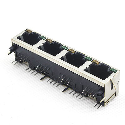1X4 Port RJ45 PCB Connector 10 100 Base / Rj45 8p8c Connector TM5JA814T2112