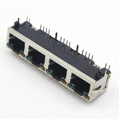 1X4 Port RJ45 PCB Connector 10 100 Base / Rj45 8p8c Connector TM5JA814T2112