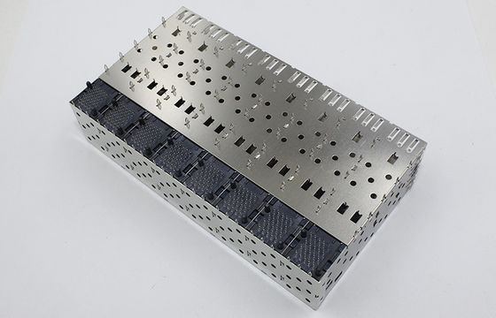2x8 Integrated SFP Cage Connector With Inner Outer Light Pipe Press Fit Mounting