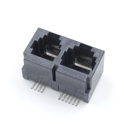 LCP UL94V-0 1X2 SMD Rj11 Pcb Socket Tab UP TM52DSMT6612S 6P + 4P ISO9001