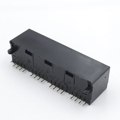 Unshielded RJ45 PCB Connector / RJ45 Female Connector 1x4 Port 55.30mm TM52E814SXX11