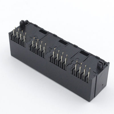 Unshielded RJ45 PCB Connector / RJ45 Female Connector 1x4 Port 55.30mm TM52E814SXX11