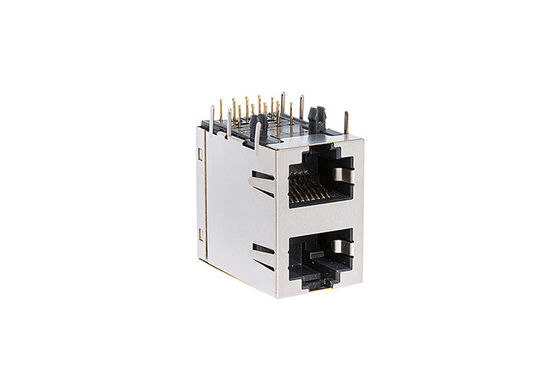 Ethernet RJ45 Dual Connector / Cat5 Rj45 Jack 8 Ports 2X1 TM59B821T2X11
