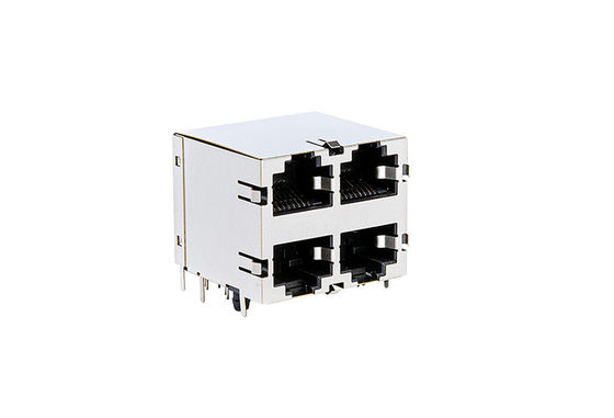 Rj45 Ethernet Connector Metal Shielded 2X2 CAT 5 Without Led TM59B822T1X11