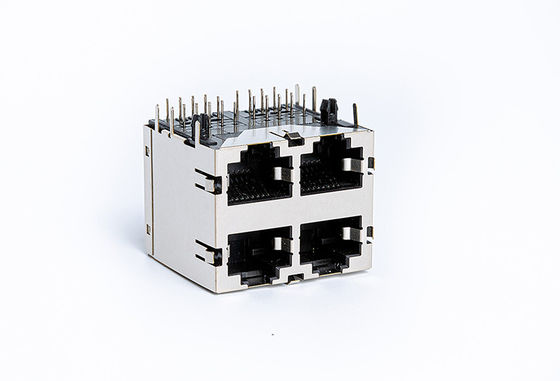Rj45 Ethernet Connector Metal Shielded 2X2 CAT 5 Without Led TM59B822T1X11