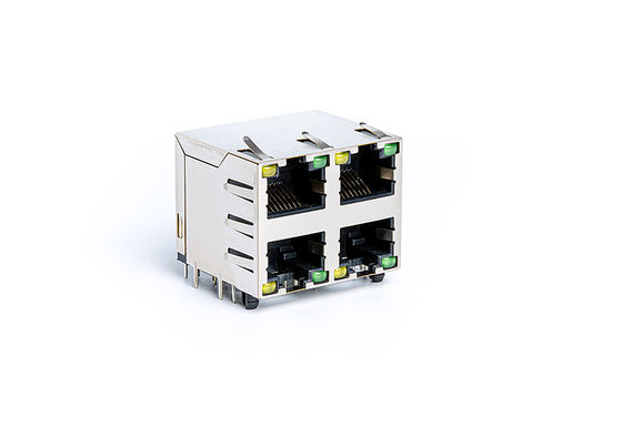Tab UP RJ45 Dual Connector / 8 Ports 2X2 Female Ethernet Jack For Wireless Router