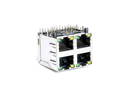 Tab UP RJ45 Dual Connector / 8 Ports 2X2 Female Ethernet Jack For Wireless Router