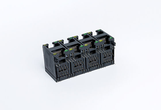 Unshielded RJ45 Dual Connector Black Color 2X4  For Network Switch TM5JC824SX111
