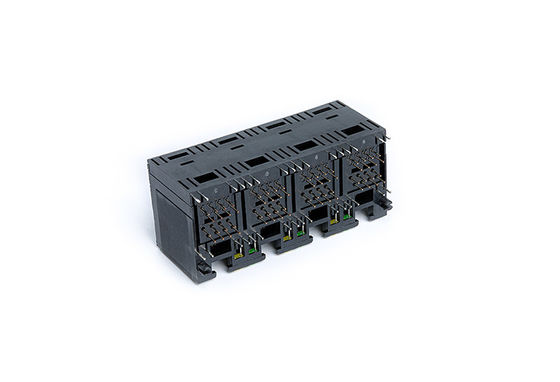 Unshielded RJ45 Dual Connector Black Color 2X4  For Network Switch TM5JC824SX111