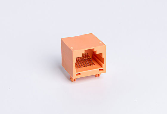 Orange Rj45 Plug Pcb Mount Unshielded Tab Down Single Port 8P8C TM5JF811SXX12