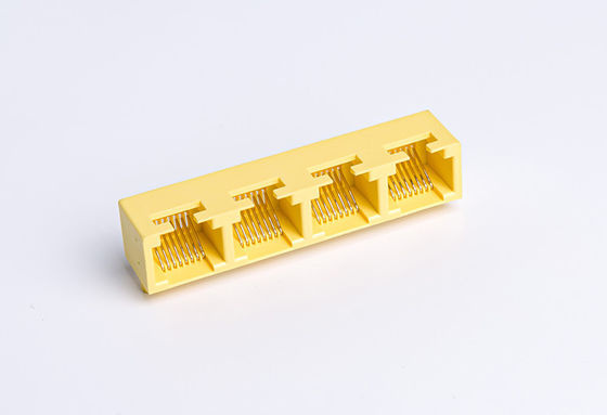 1X4 YGNL RJ45 PCB Connector / 100base - Tx 4 Port Ethernet Jack TM53B814SXX1B