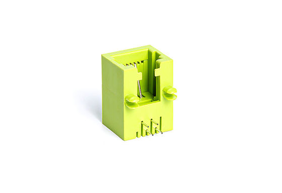Mini RJ11 Female Connector Tab Down Side Entry 6 Position 4 Contacts Plastic Housing