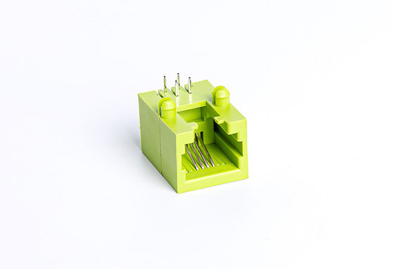 Mini RJ11 Female Connector Tab Down Side Entry 6 Position 4 Contacts Plastic Housing