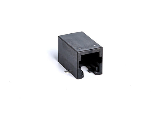 FR52 SMT Black Plastic 4 Pin RJ11 Female Connector Tab Down TM56S211SXX41