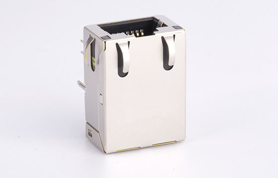 90 Degree Orientation RJ45 Ethernet Jack With 10 gigabit network switch Integrated Magnetics LEDS EMI Tabs