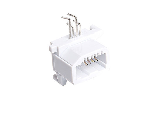 Cate5e 6P4C Vertical Terminal Uk Rj11 Connector Pcb Modular Jack 125 V
