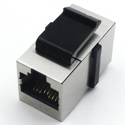 Shielded 180 Degree Rj45 Female Adapter / Mini Ethernet Female Adapter Clip On