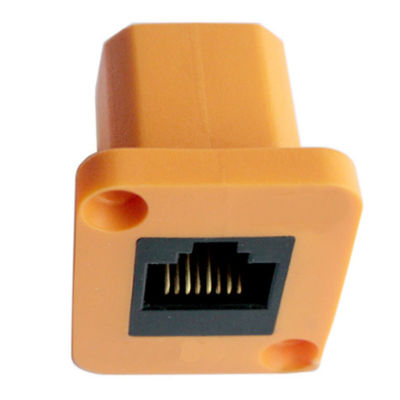 Panel RJ45 Female Adapter Straight Extension 8 Terminals 180 Degree Orientation