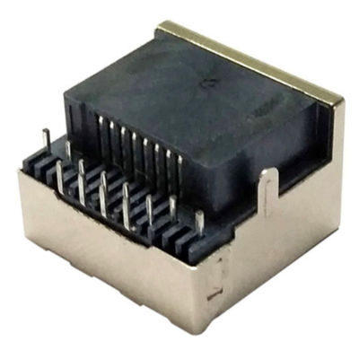 4.2H RJ45 Single Port Shield DIP / Sink Plate RJ45 Modular Jack Tab UP 1x1 With Leds