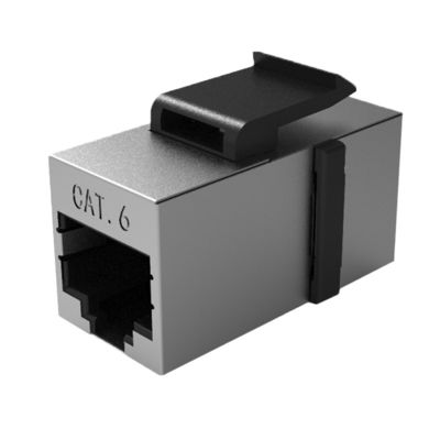 Cat6e Single Port RJ45 Cable Coupler Metal Shielded 8p8c Right Angle