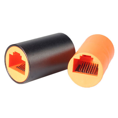 180 Degree Aluminum RJ45 Female Adapter With Shell 8P8C Round Straight