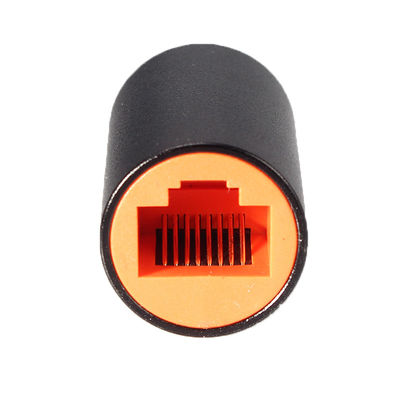 180 Degree Aluminum RJ45 Female Adapter With Shell 8P8C Round Straight