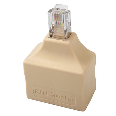 Male To Female RJ11 Telephone Adapter Hub Splitter With Shield