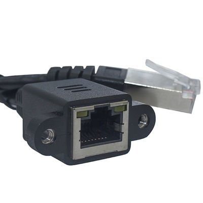 Pure Copper Male To Female RJ45 Extension Cable With Ear Fixed Screw Hole