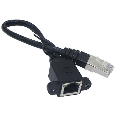 Pure Copper Male To Female RJ45 Extension Cable With Ear Fixed Screw Hole