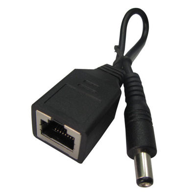Custom Black RJ45 Extension Cable DC plug For RJ45 Female Adapter