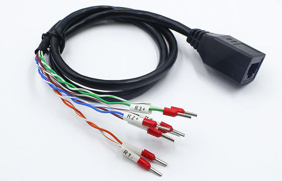 UL94V 0 RJ45 Extension Cable 8p8c Female Socket To Cold Pressed Terminal