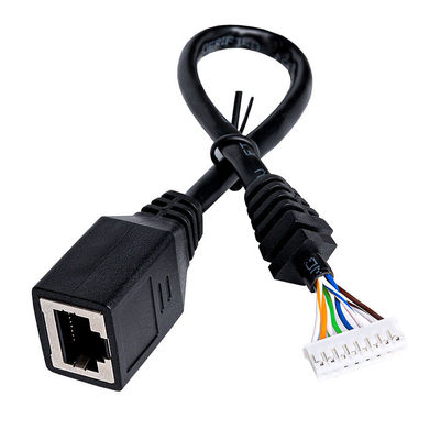 Custom Black OD5.5mm RJ45 Extension Cable Female Connector Cable