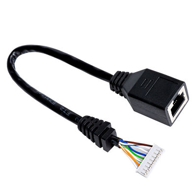 Custom Black OD5.5mm RJ45 Extension Cable Female Connector Cable