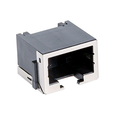 Copper Alloy Shield Rj45 Connector With Panel Stop Tab Up 8P8C SMT
