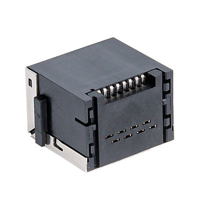 Copper Alloy Shield Rj45 Connector With Panel Stop Tab Up 8P8C SMT