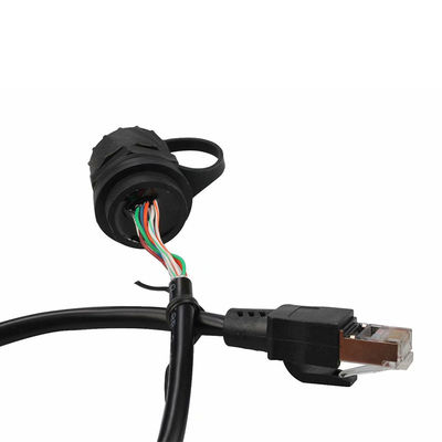 Male To Female Waterproof RJ45 Network Cable With Dust Cover