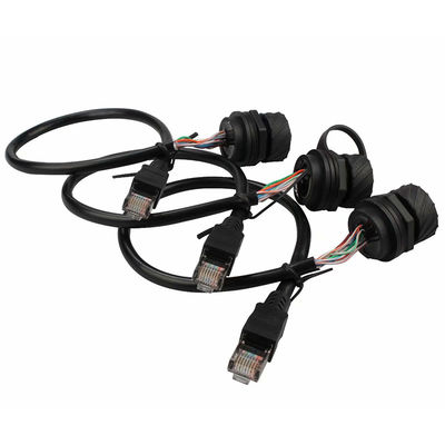 Male To Female Waterproof RJ45 Network Cable With Dust Cover