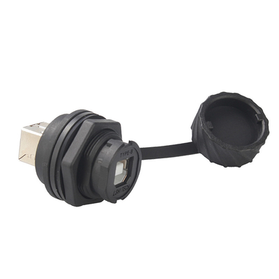 USB Type B IP68 125V 1.5A RJ45 Waterproof Coupler Panel Mount