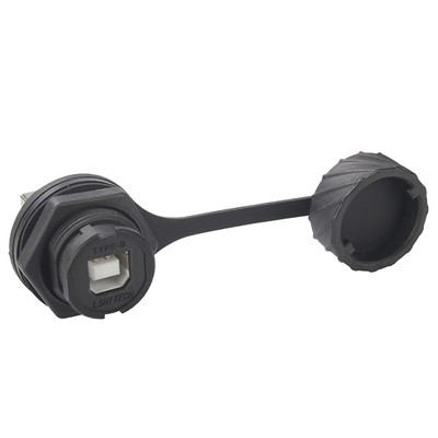 USB Type B IP68 125V 1.5A RJ45 Waterproof Coupler Panel Mount