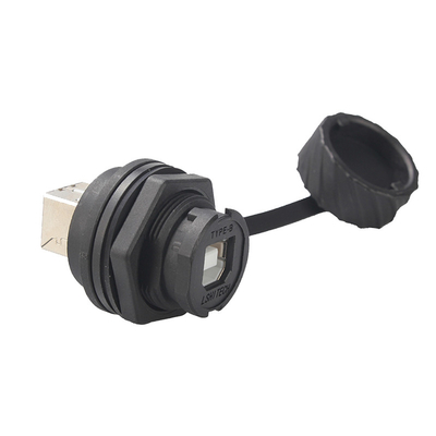 USB Type B IP68 125V 1.5A RJ45 Waterproof Coupler Panel Mount